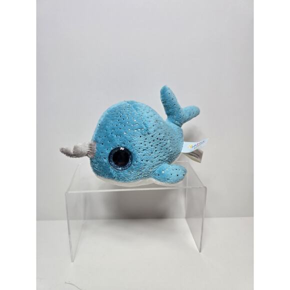 Aurora World YooHoo and Friends Blue and Silver Sparkly Narwhal Whale NAREE - Picture 1 of 6